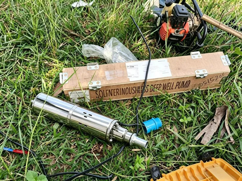 24V Solar Submersible Pump 50M Head for Watering Hole