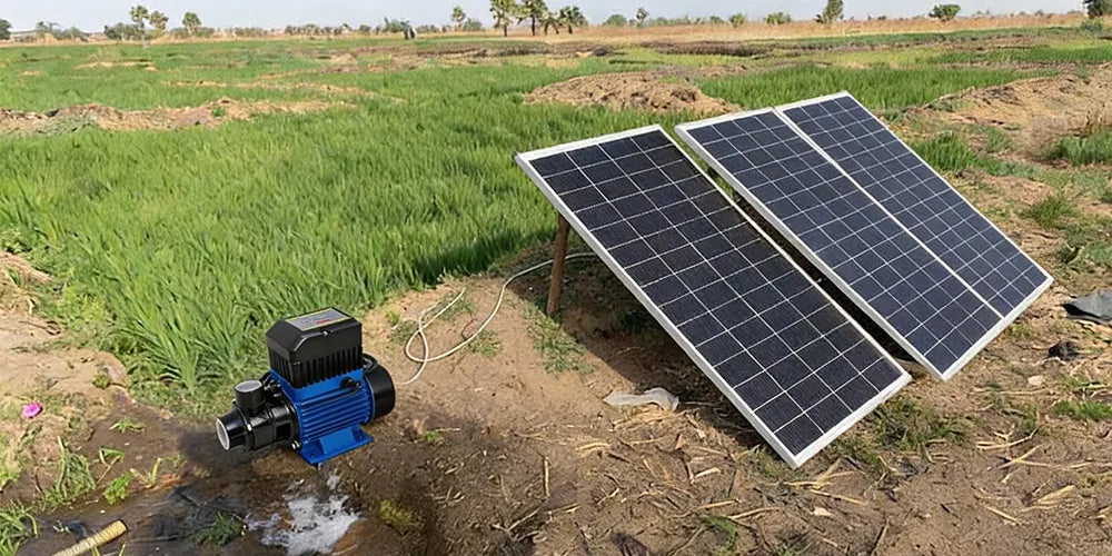 Flowatt DC water pump for farming installed on a rice field in Nigeria