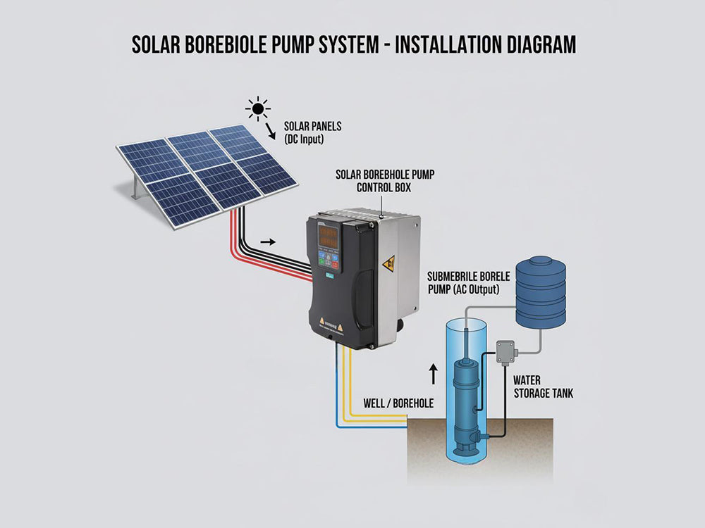 Solar borehole pump control box