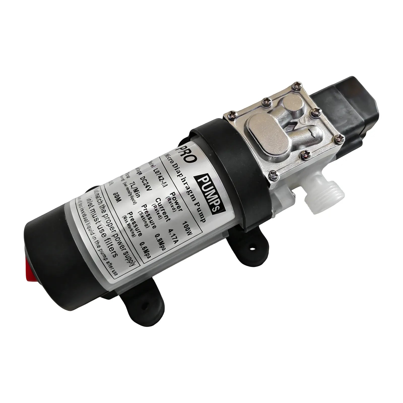 24VDC 100W 80M 7L/min 0.8Mpa Food Grade Solar  Diaphragm Water Pump