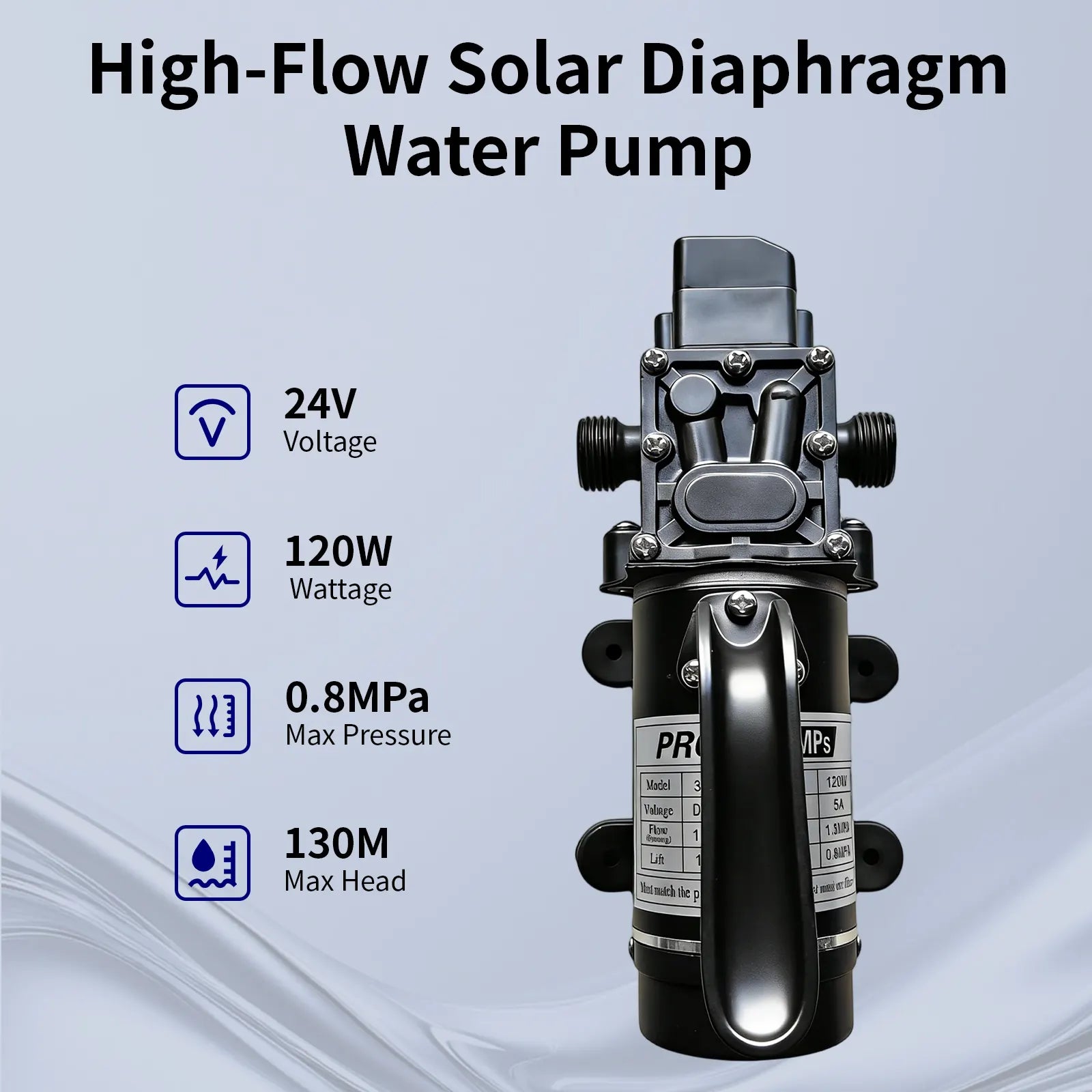 Flowatt 120W High-Flow Solar DiaphragmWater Pump