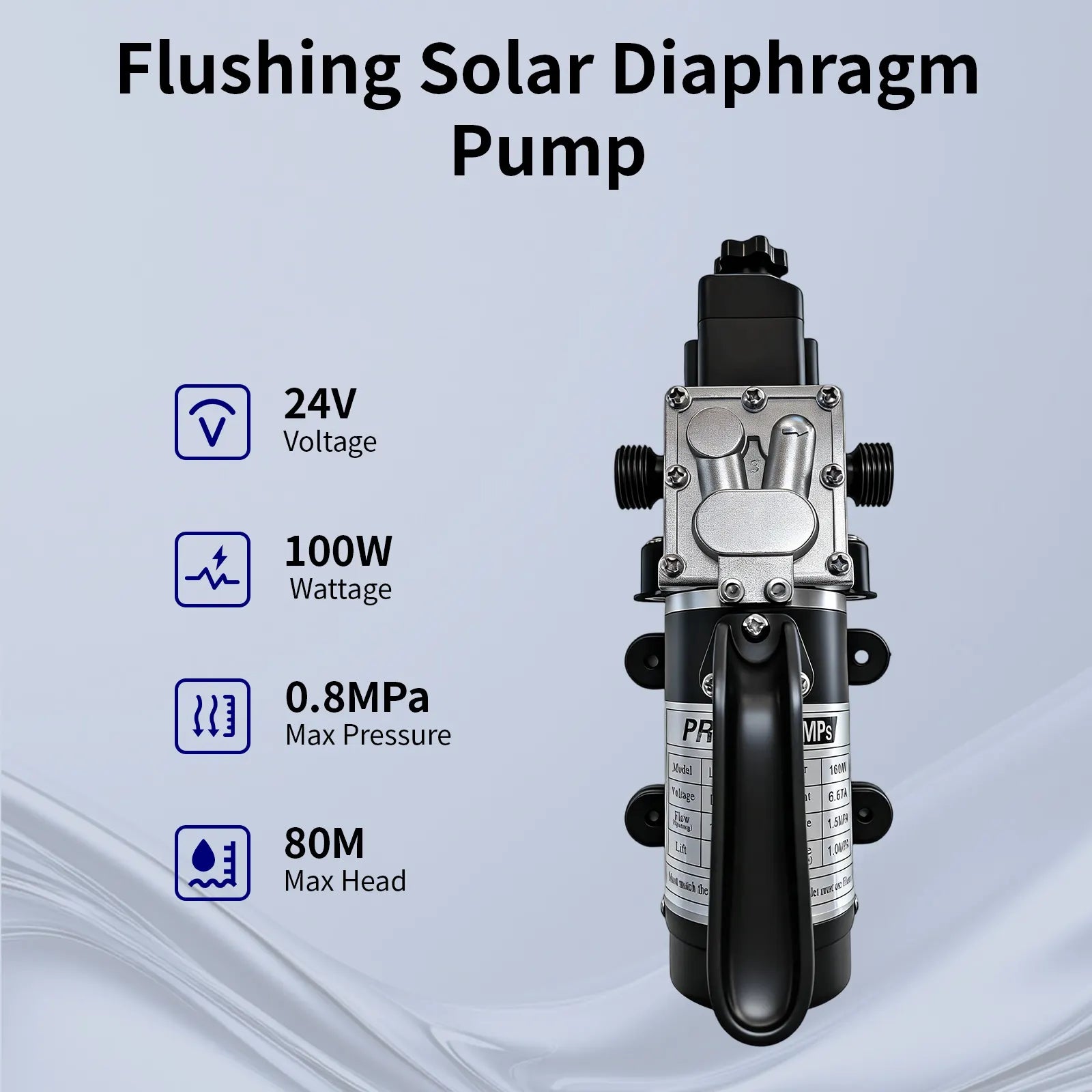 Flowatt 160W 24V Flushing Solar Diaphragm Pump
