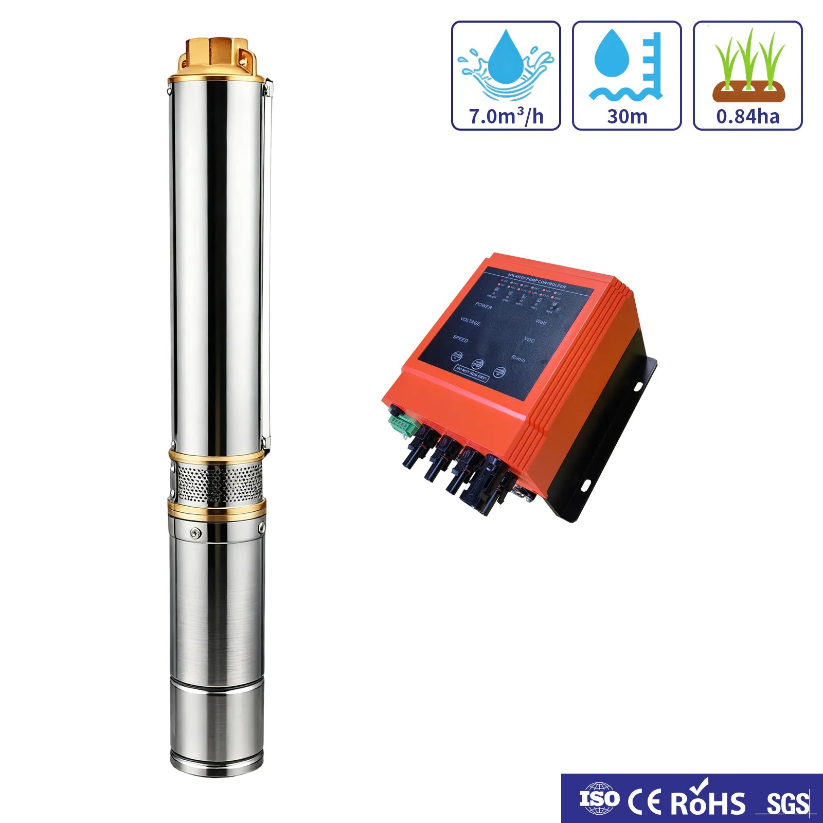 4inch 110VDC 1300W 56M Stainless Steel Solar Submersible Water Pump