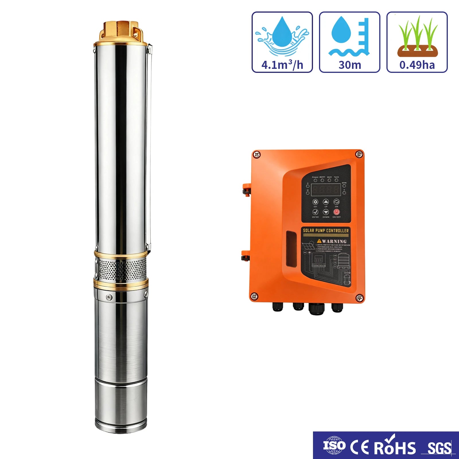 Flowatt 4inch 110VDC 1100W(1.5hp) Solar Submersible Water Pump
