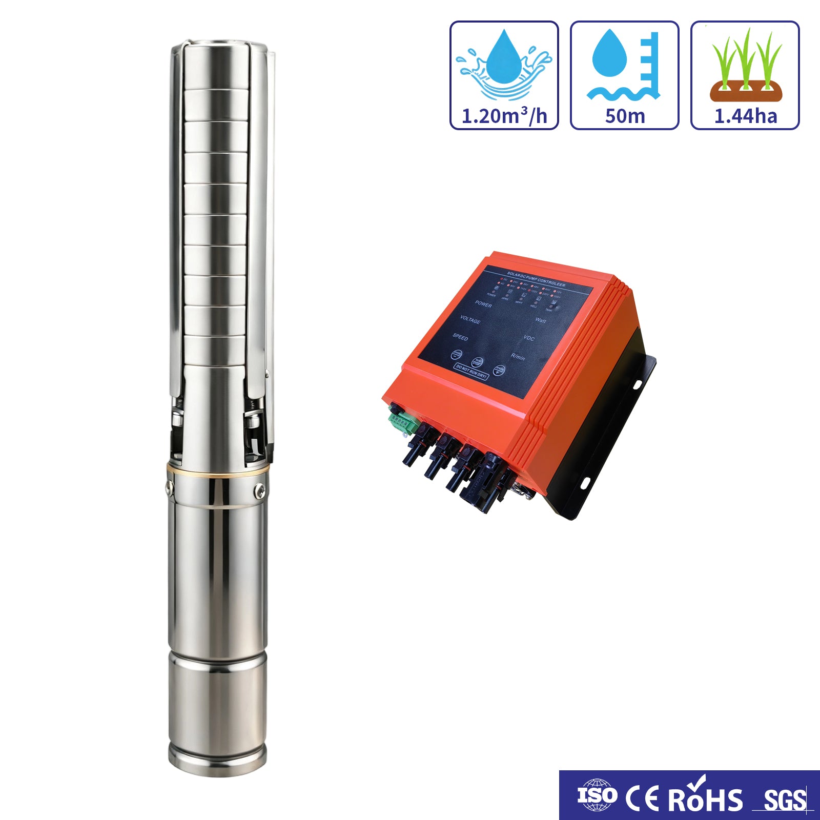 4inch 220VDC/VAC 3000W 90M Stainless Steel Solar Deep Well Pump