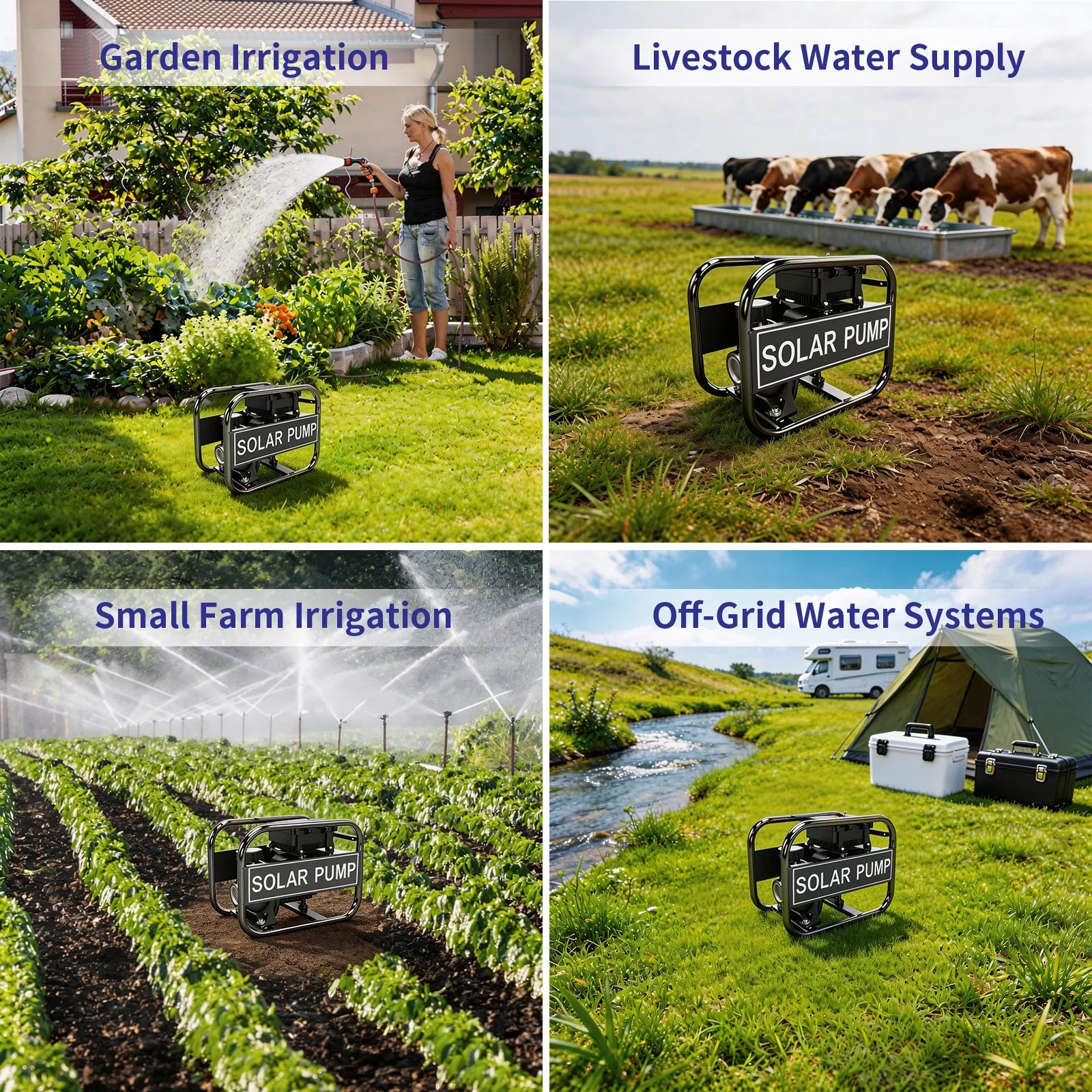 Centrifugal pump pumping water from shallow well to irrigation system