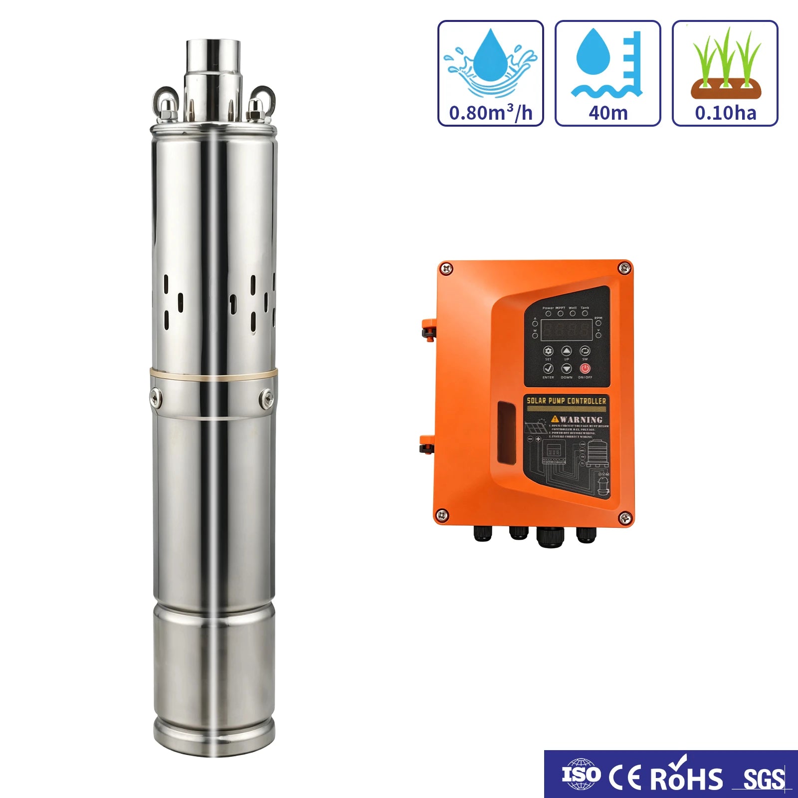 3inch 36VDC 400W 80M Stainless Steel Solar Deep Well Pump