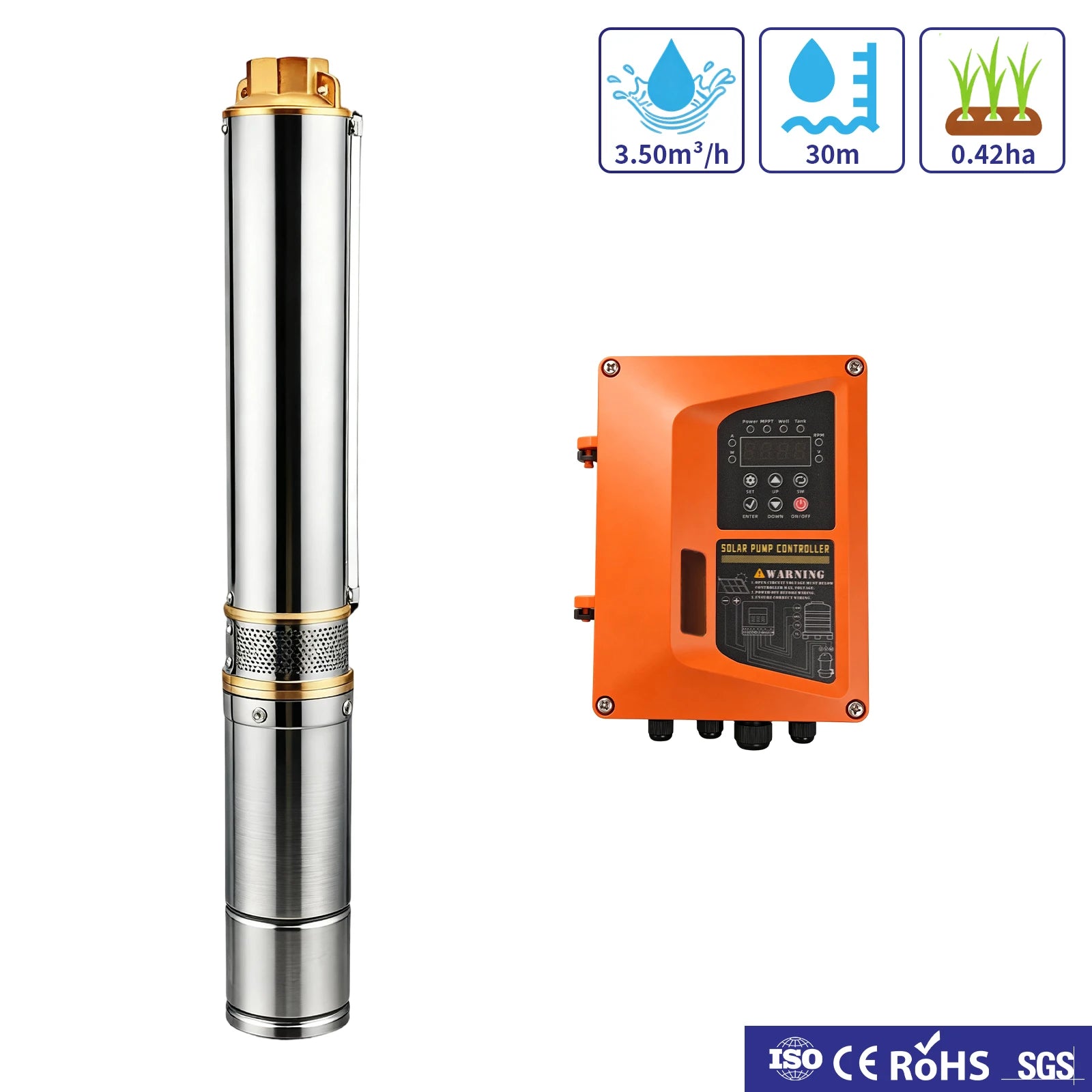 4inch 72VDC 750W 56M Stainless Steel Solar Deep Well Pump