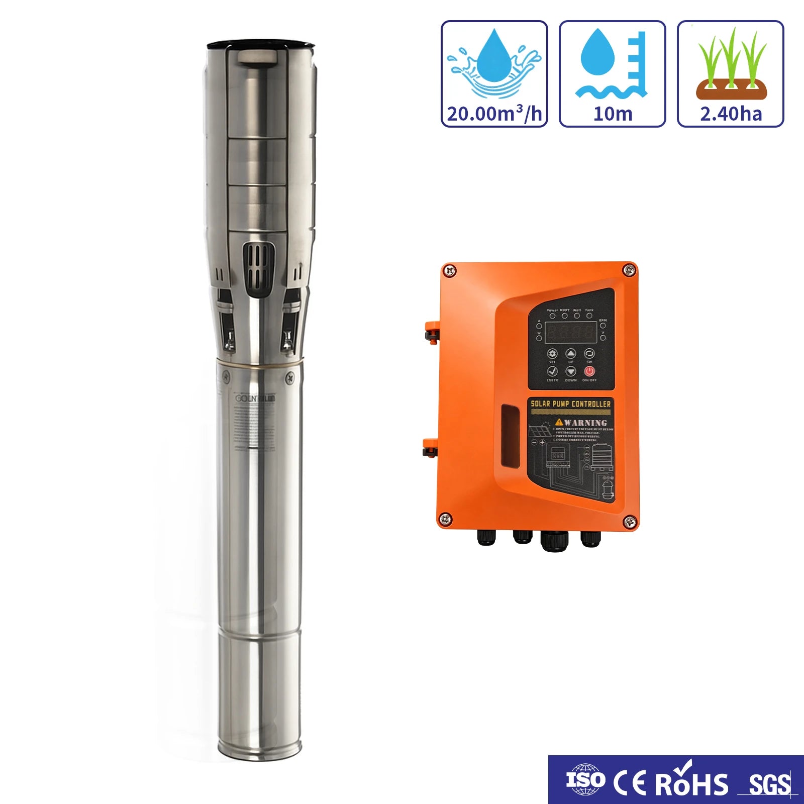 5inch 220VDC 2200W 25M Stainless Steel Solar Deep Well Pump