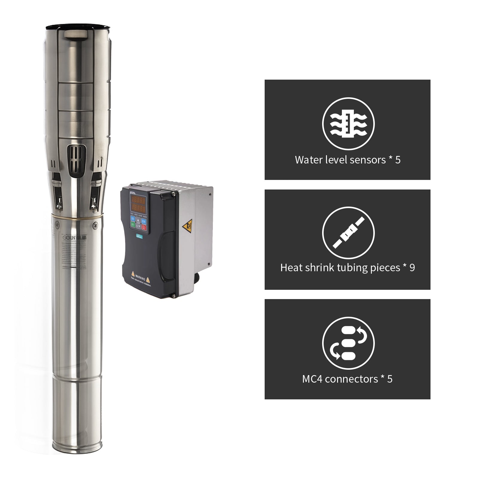 5inch 220VDC/VAC 2800W Stainless Steel Helical Rotor Impeller Solar Deep Well Submersible Pump