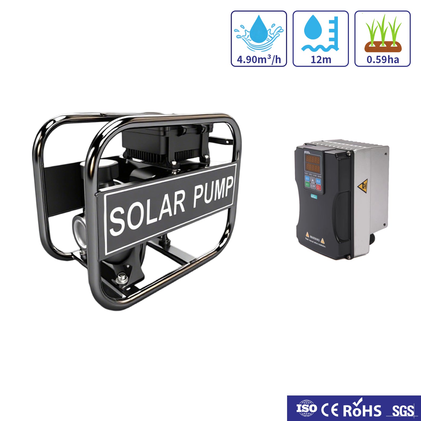 2inch 48VDC 550W 30M Cast Iron Brass Impeller Solar Surface Centrifugal Permanent Magnet Water Pump