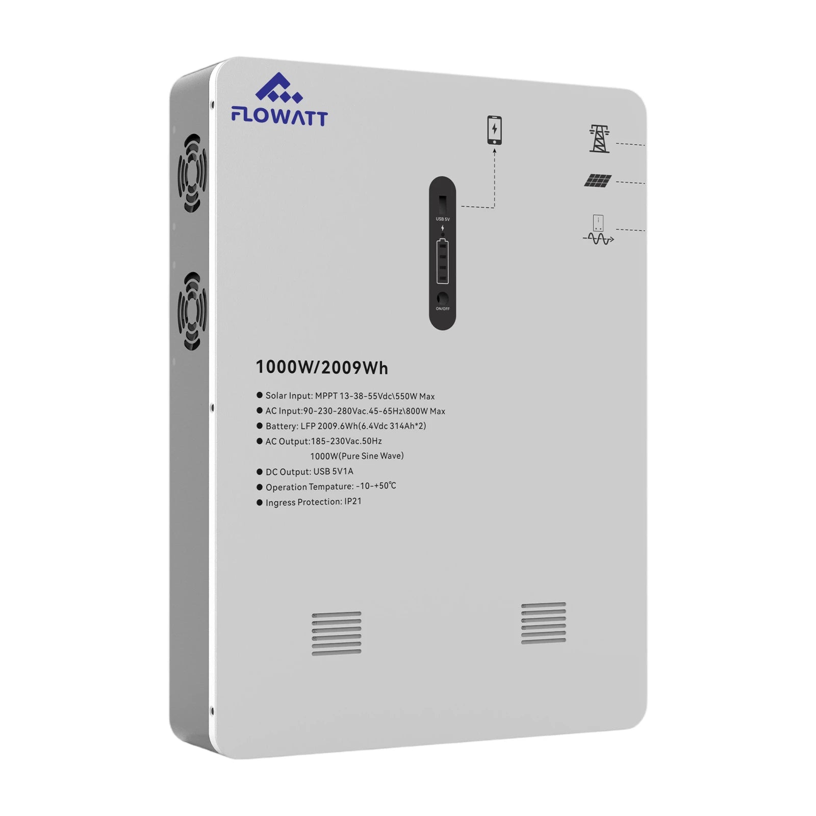 220V 1000W 2kWh All-In-One Portable Power Station Energy Storage System