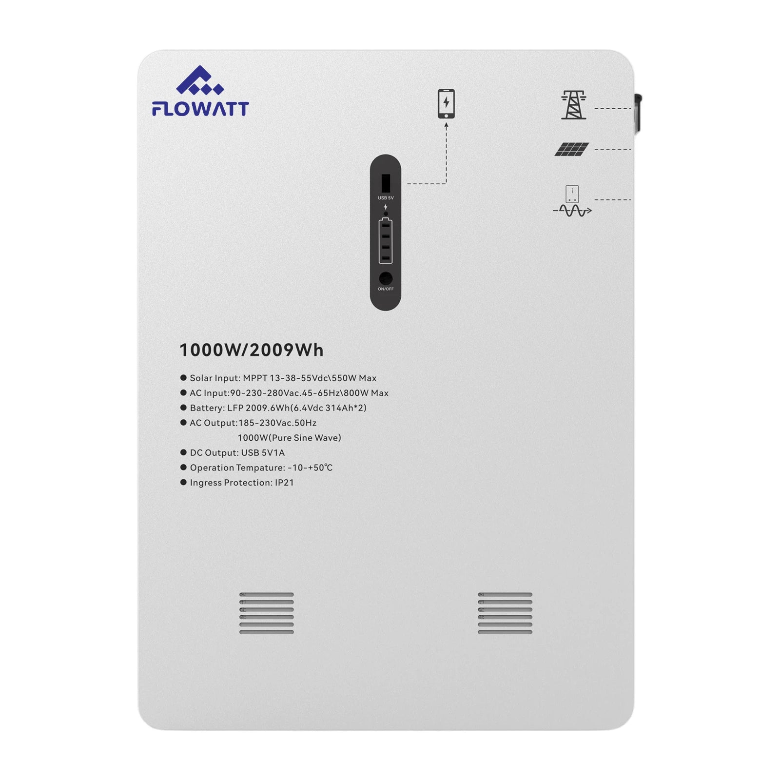 220V 1000W 2kWh All-In-One Portable Power Station Energy Storage System