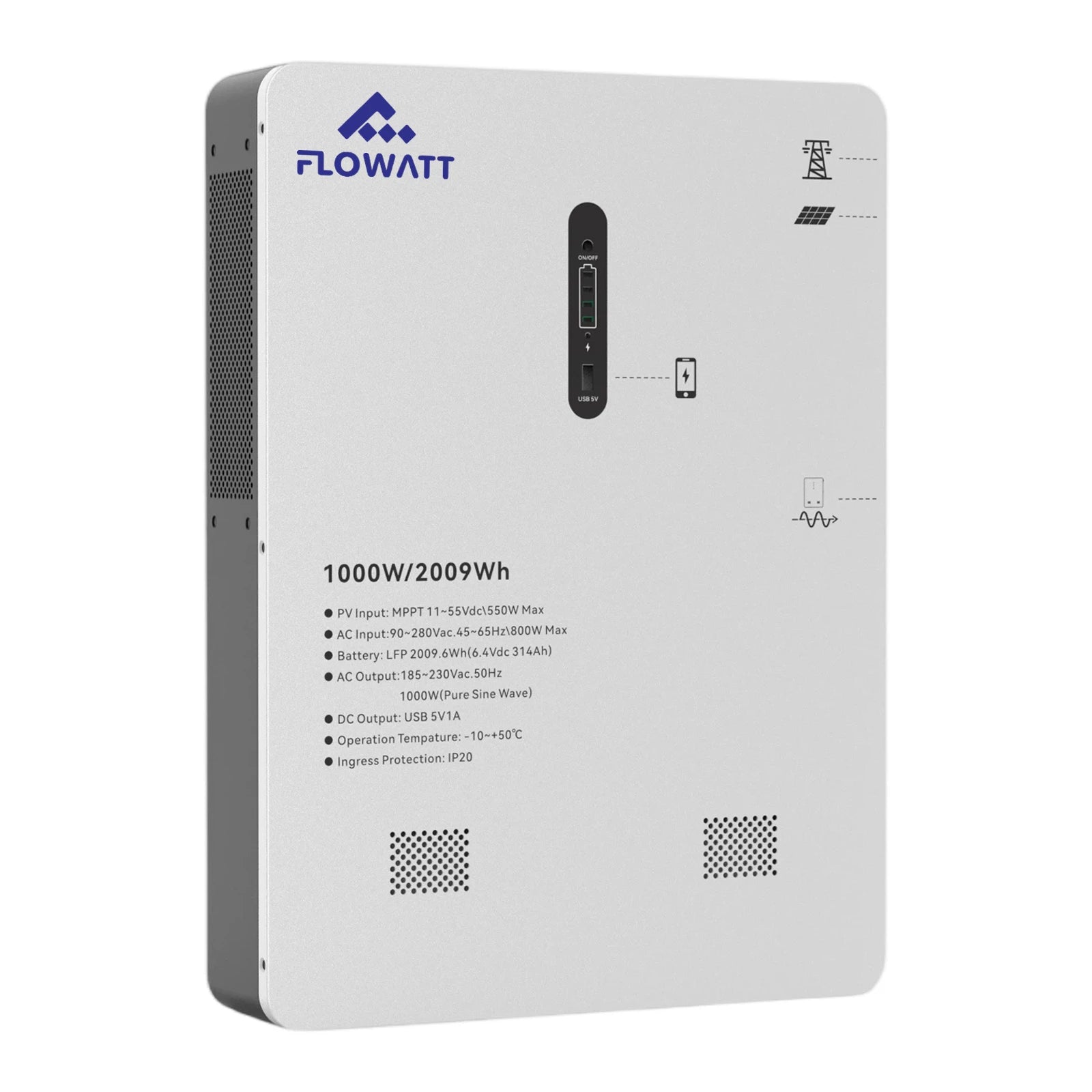 220V 1000W 2kWh All-In-One Portable Power Station Energy Storage System