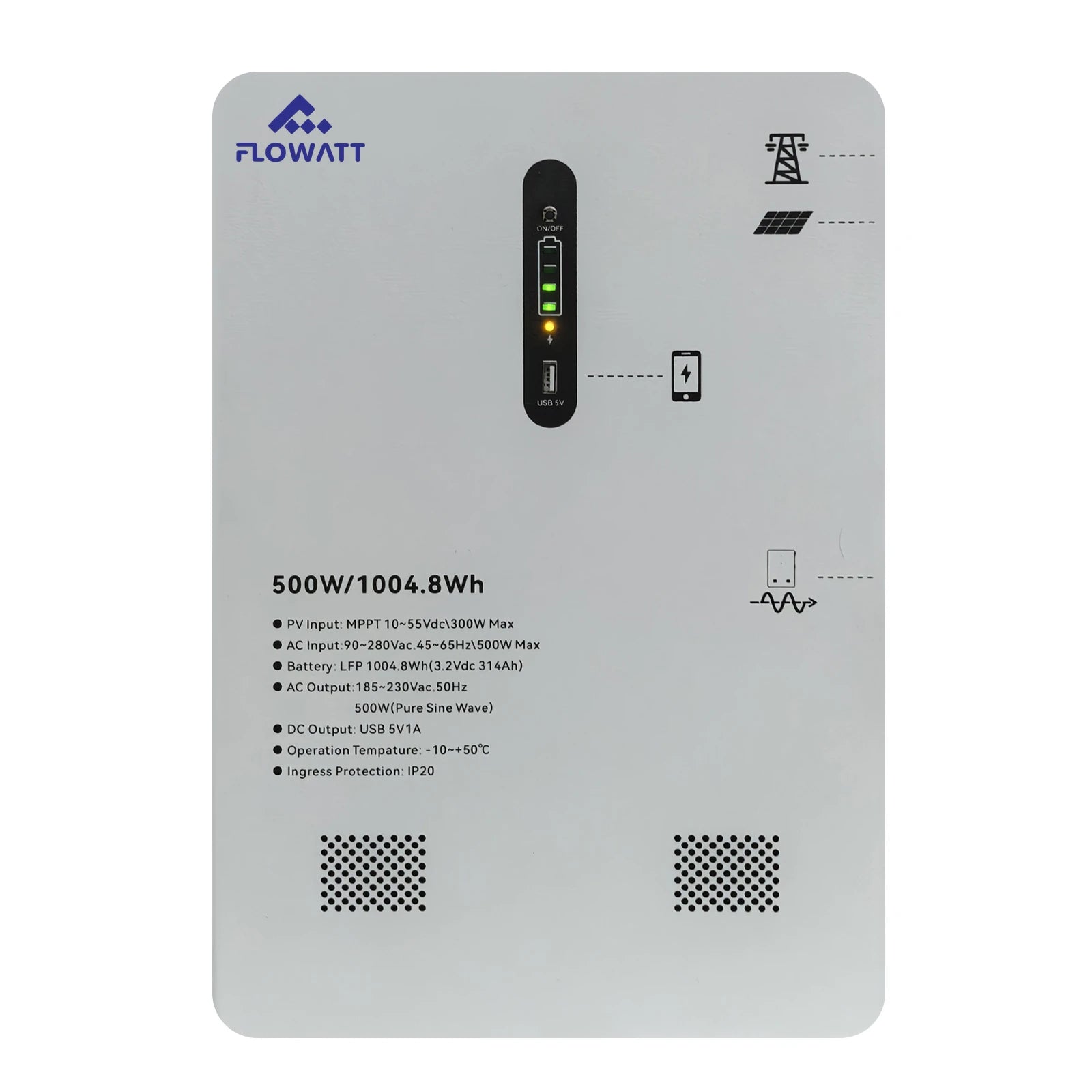 220V 1000W 2kWh All-In-One Portable Power Station Energy Storage System