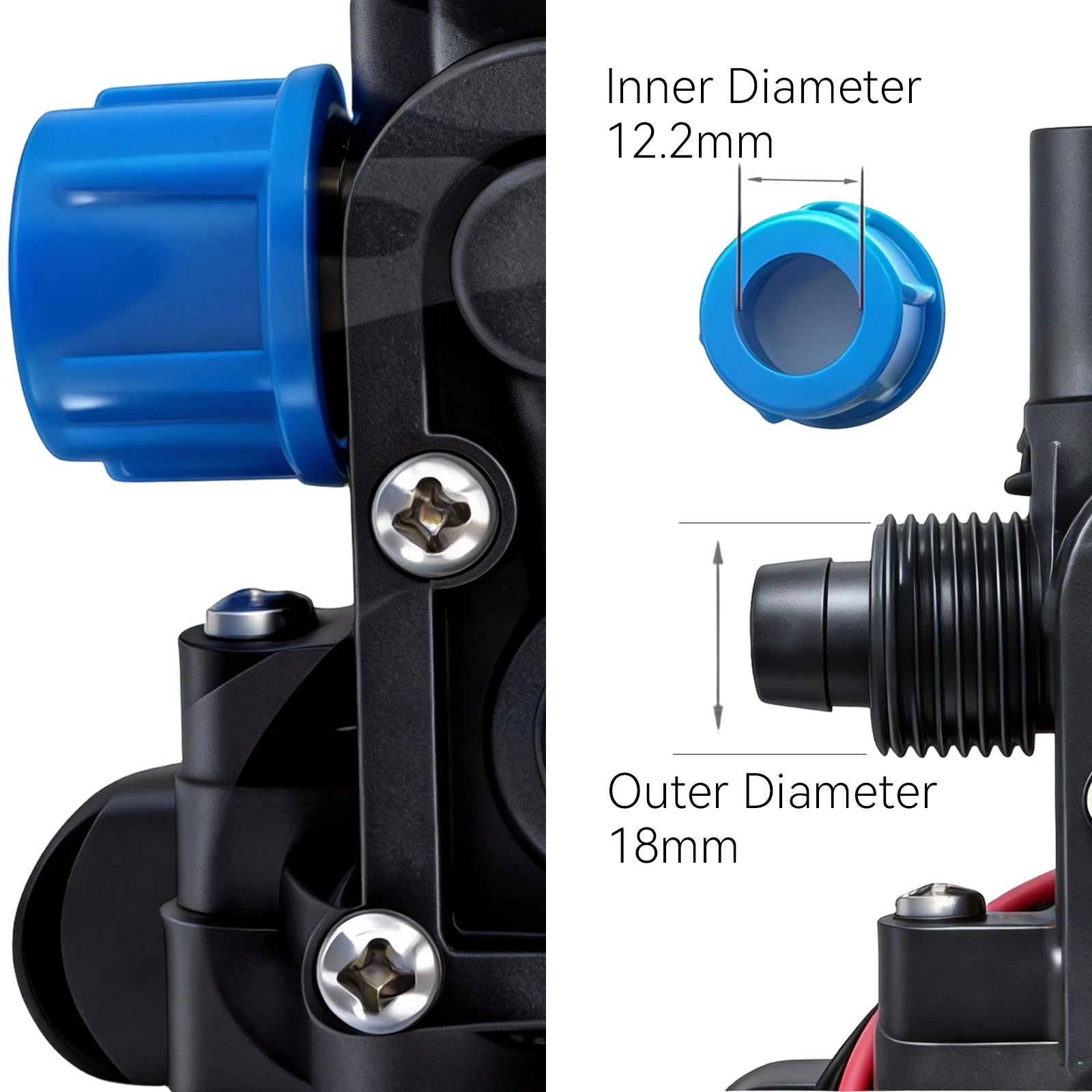 Flowatt 24VDC 80W Car Washer Set Diaphragm Pump in out