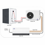 12,000 BTU Hybrid Solar Air Conditioner DC Inverter Split AC Cooling/Heating Fan