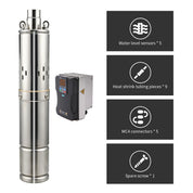 3inch 36VDC 400W 80M Stainless Steel Helical Rotor Impeller Solar Deep Well Submersible Pump